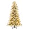 Green-White PE and PVC Snow Flocked Christmas Tree with Warm LED Lights